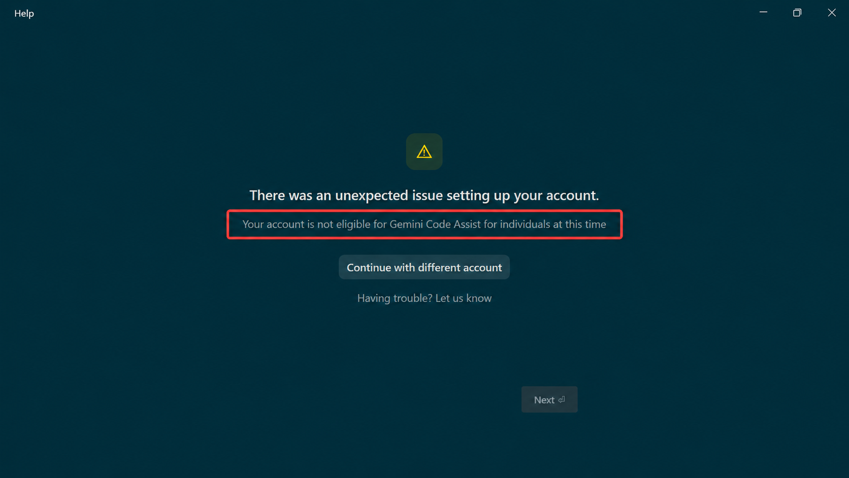خطای ورود به Google Antigravity با پیام Your account is not eligible